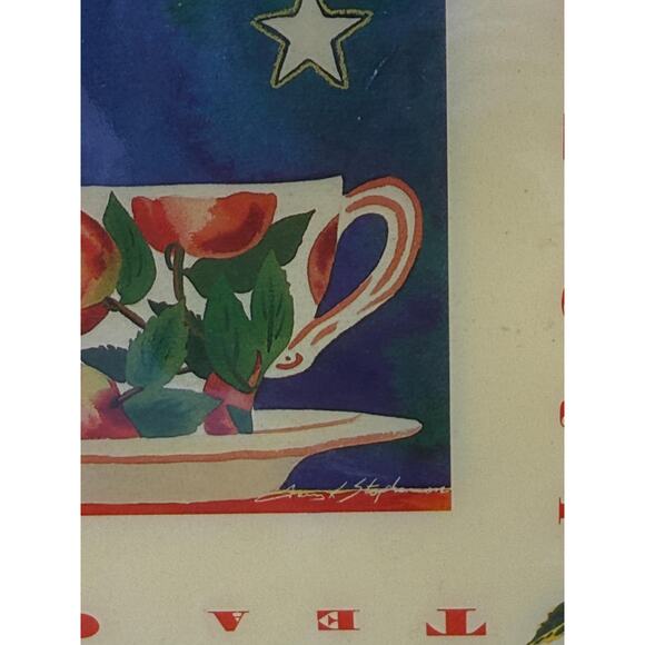 Vintage Teacup Signed print wall Hanging Tile - Picture 4 of 6